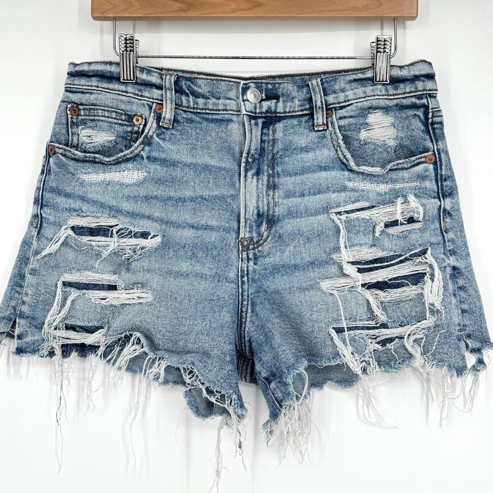 American Eagle Outfitters Distressed Light Blue Denim Cutoff Shorts